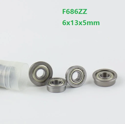 50pcs/100pcs/500pcs 6x13x5mm F686ZZ F686Z F686 Z ZZ F686-ZZ Double cover Flange Deep Groove Ball Bearing Mini 6*13*5mm