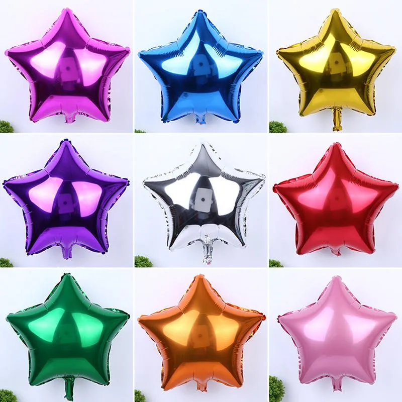 5pcs 10 Inch Helium Balloon Heart Wedding Star Aluminum Foil Balloon Inflatable Gift Balloon Birthday Party Decoration Kids Ball