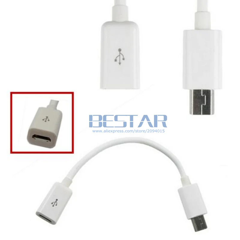 10CM Trắng Đen USB 2.0 Mini USB B 5-Pin Male To Micro USB 2.0 Nữ Dữ Liệu sạc Cáp Micro-Usb Mini Usb 5pin 0.1M