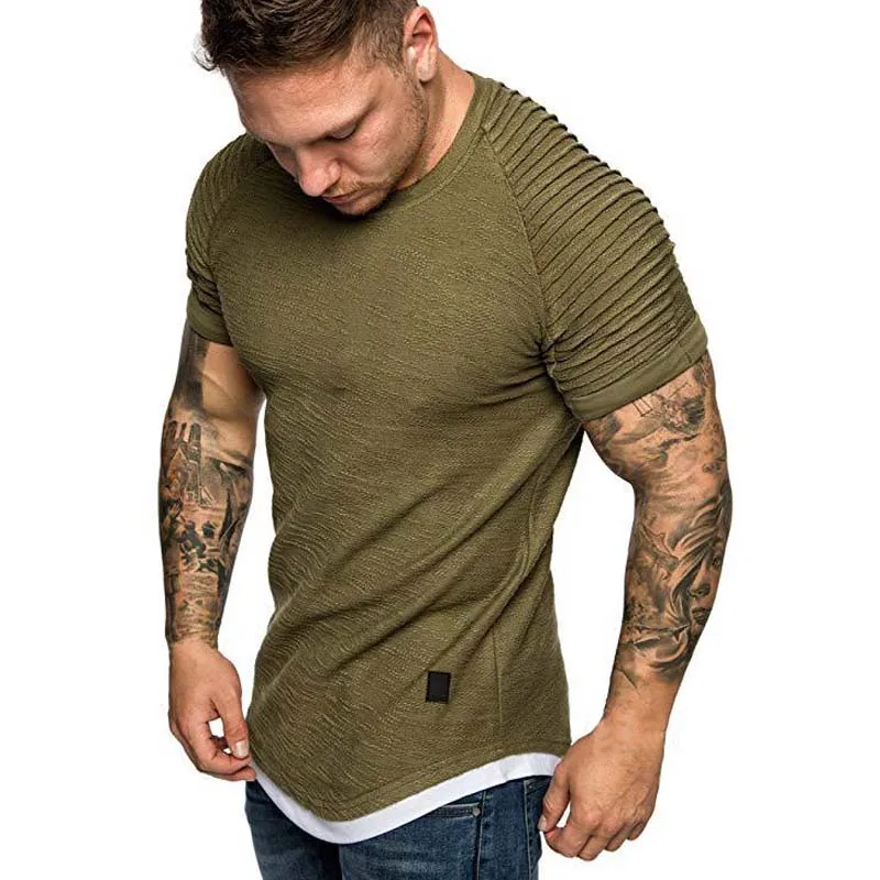 2023Summer Streetwear T-Shirts Men\'s Clothing M-3XL Casual Short Sleeve T Shirt Men Slim Fit Solid T Shirts Tops Tee Shirt Homme