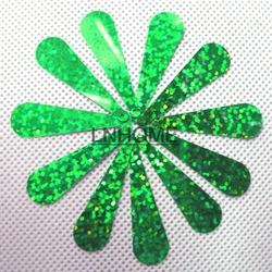 400pcs/lot 10*35mm Long Baseball Bat Sequins PVC Flat With Side Hole Oval Belly Costume Dress Accessories Laser Green