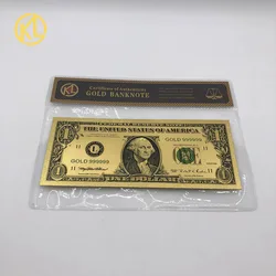 5 pcs/lot American 1 Dollar 24k Gold Plated United States Bill Note with With COA Frame