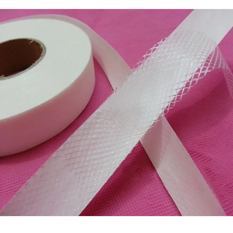 Reticularis Adhesive Interlining Hot Melt Double-sided Tape with Release Paper Iron On Sewing Patchwork Fabric Material 50Y/roll