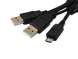 CY Chenyang USB 2.0 two Male to Micro USB 5P Male Y Cable 80cm for external Hard Disk Drive