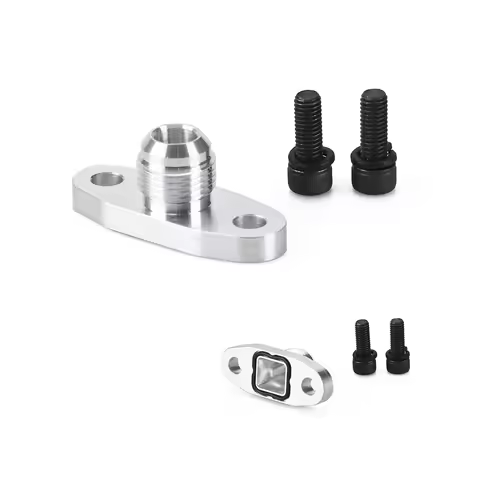 Hole pitch 2"/51mm Turbo Oil Drain Return t25 flange Adapter AN10 CNC Process No gasket leakproof for T3 T4 GT28 GT30 GT35 T25