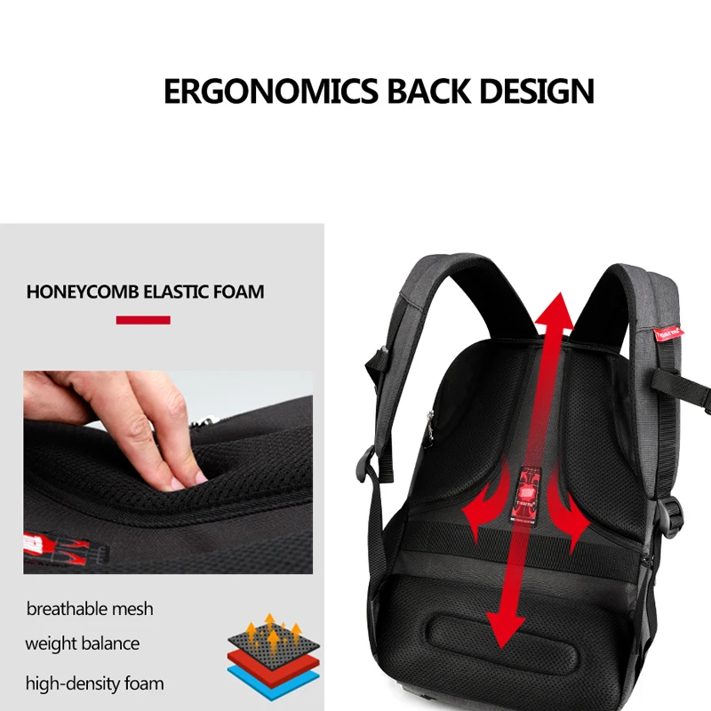 Mochila impermeável anti roubo Laptop, 15,6 \