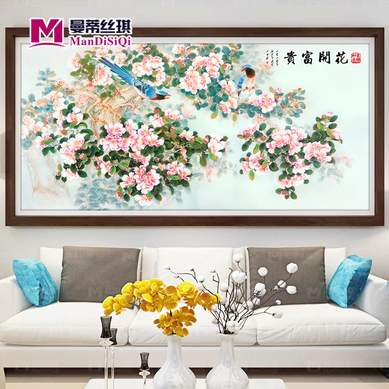 Blooming and wealthy Flowers Picture Home Decor 5D Diy Diamond Painting Diamond Mosaic Gift Cross Stitch Diamond Embroidery