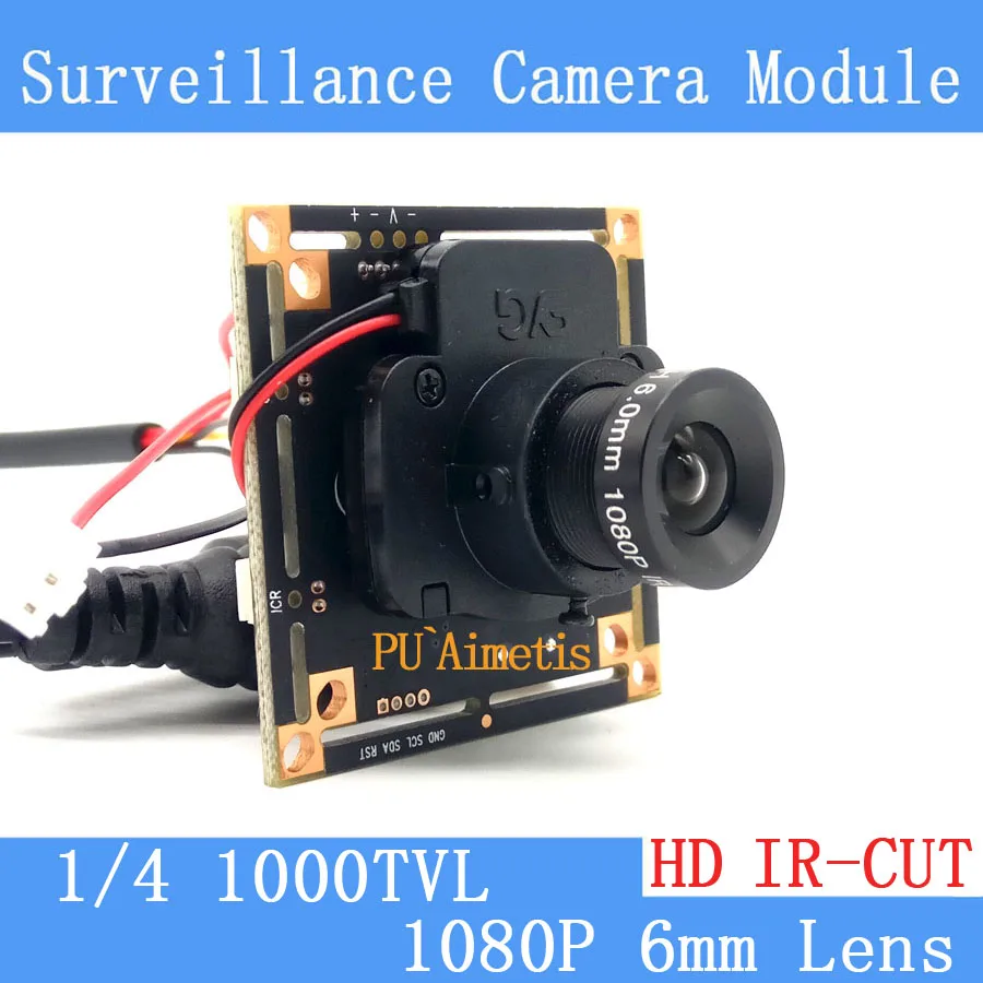 

1000TVL CMOS Security Camera PCB Board Module with 1080P 6mm Lens IR CUT Filter