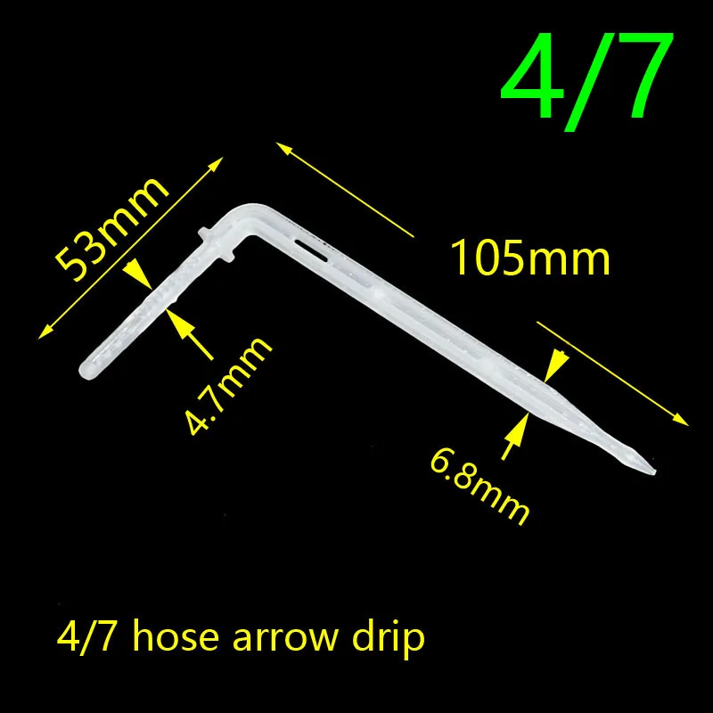 Greenhouse Irrigation, Dropper, Drip Emitter, Curvo, Transparente, Branco, 4mm, 7mm, 25pcs