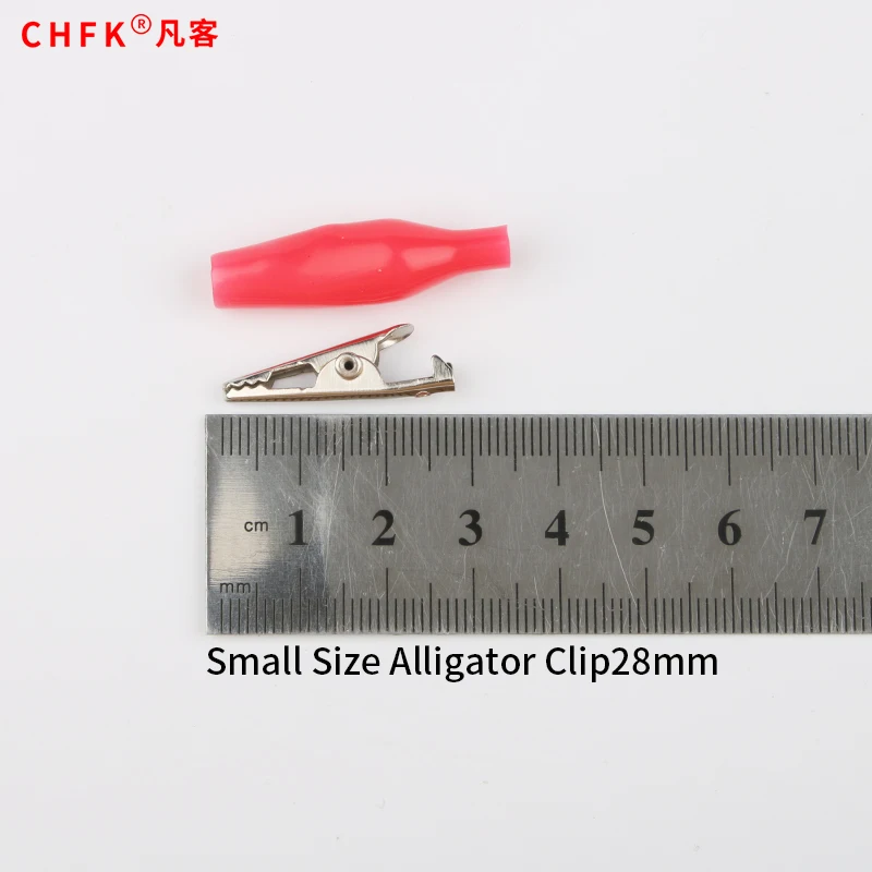 50pcs /lot Metal Alligator Clip 28MM With Plastic Protecting Bush Crocodile Clip Red and Blue Color