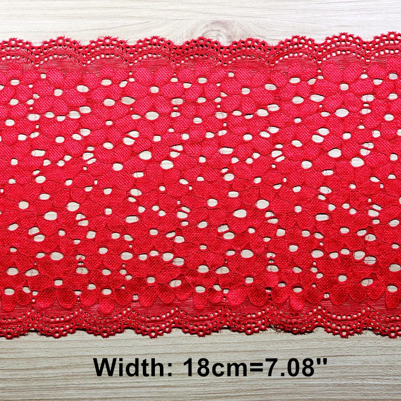 2 yards18cm di larghezza Hollow elastico elasticizzato pizzo Trim biancheria intima accessori di abbigliamento cucito pizzo Applique passamaneria