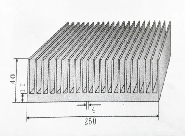 Hohe qualität aluminium heizkörper, aluminium kühlkörper breite 250mm, hohe 40mm, länge 300mm Nach Kühlkörper 300*250*40mm Kühler