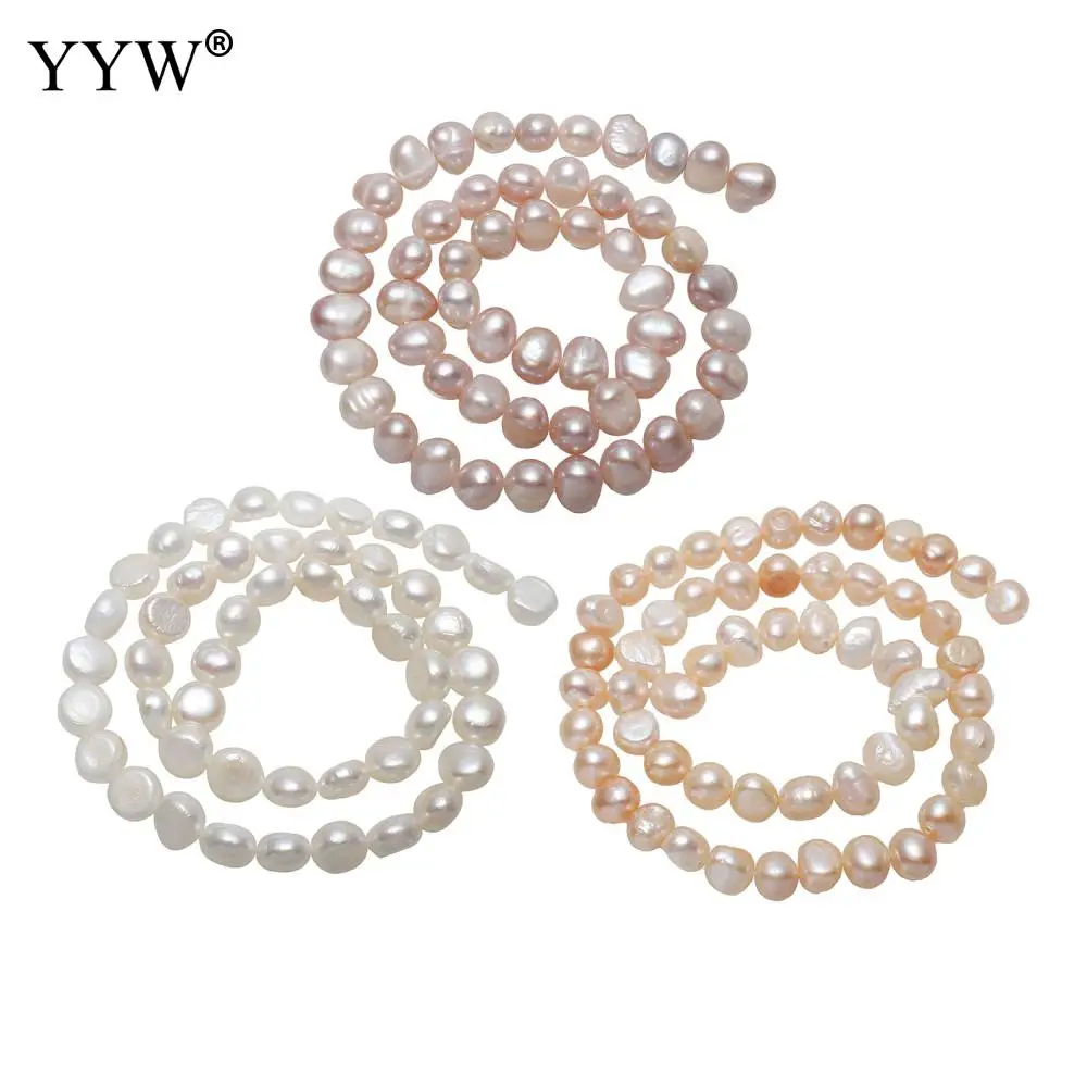 Cultured Baroque Freshwater Pearl Beads Natural Pink Purple White 8-9mm Approx 0.8mm Sold Per Approx 15.5 Inch Strand Jewlery