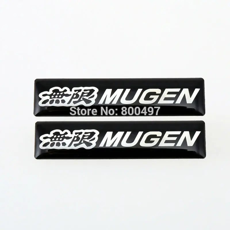 2 x Newest 3D Car Styling Aluminum Glue Decal Car Trunk Emblem Car  Adhesive Badge for Mugen