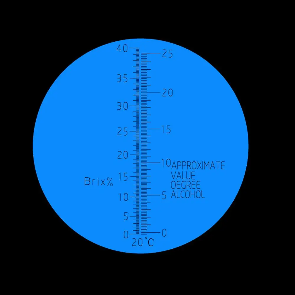 Yieryi Handle Refractometer  0~40% Brix 0~25% Alcohol Wort Specific Gravity Beer Fruit Juice Wine Sugar Test Meter with PU bag