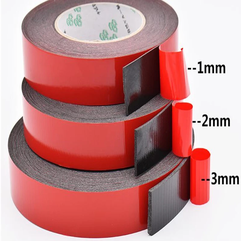 SZBFT 1-3mm thickness Black Super Strong Self Adhesive Foam Car Double Sided Tape Mobile phone dust-proof tape