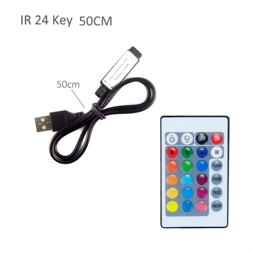 USB LED Controller 5V Mini 3 17 44 24 Key IR RF RGB Remote Wireless Controller Infrared for 5050 3528 RGB LED Strip Light