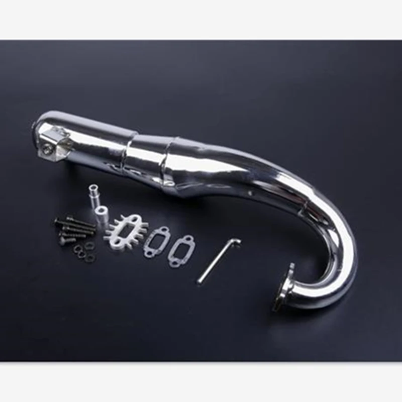 

Side mount Chrome Steel Hi performance tuned exhaust pipe with silencer for 1/5 ROFUN KM HPI BAJA 5B 5T 5SC