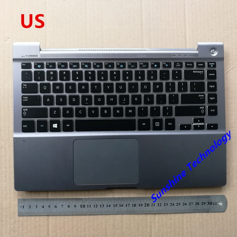 

US backlit new laptop keyboard with touchpad palmrest for samsung NP700Z3C 700z3c BA75-03973A