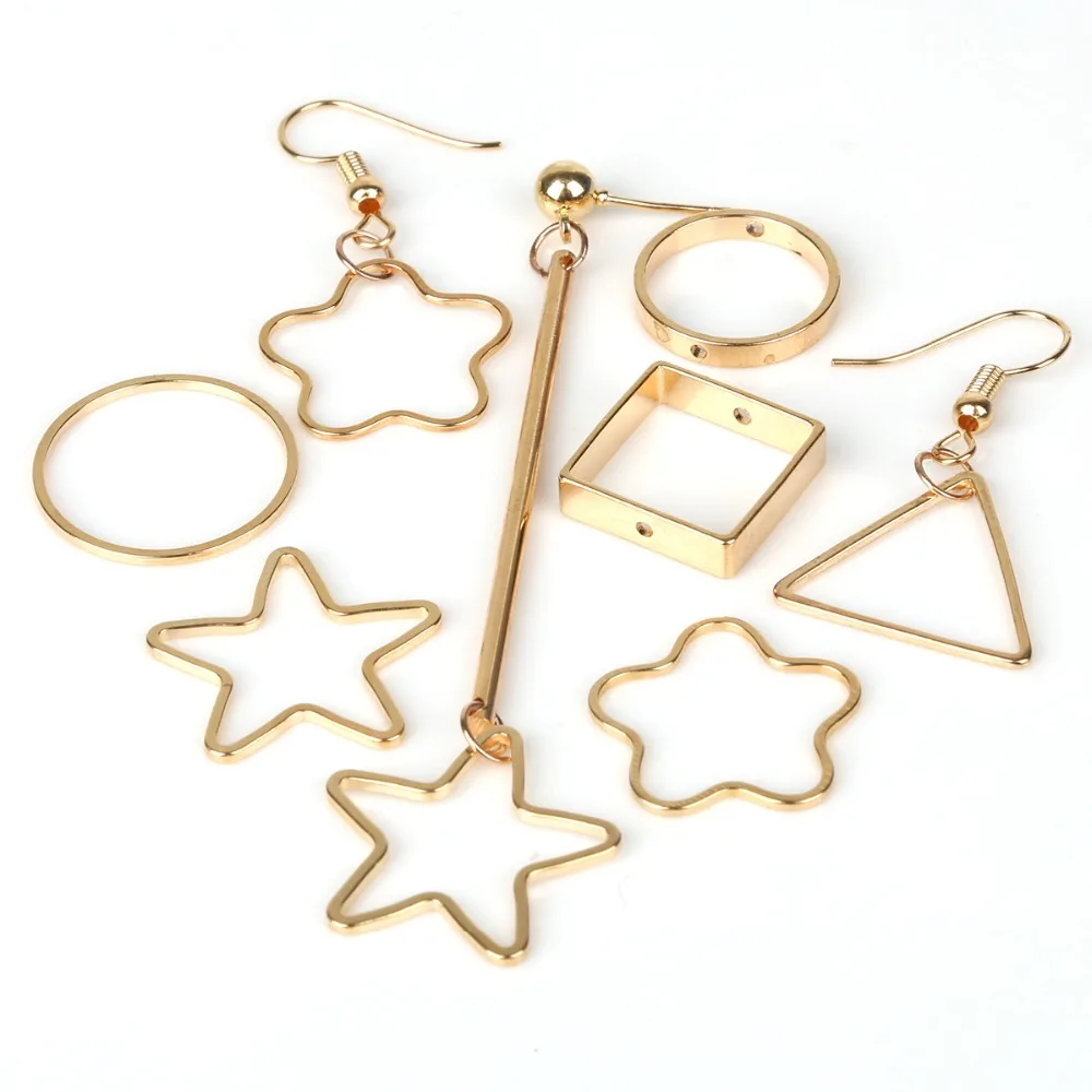 2-20Pcs/Lot Copper Metal Gold Rhodium Mix Size Round Square Geometric Charms Pendant for Jewelry Making Diy Handmade Jewelry