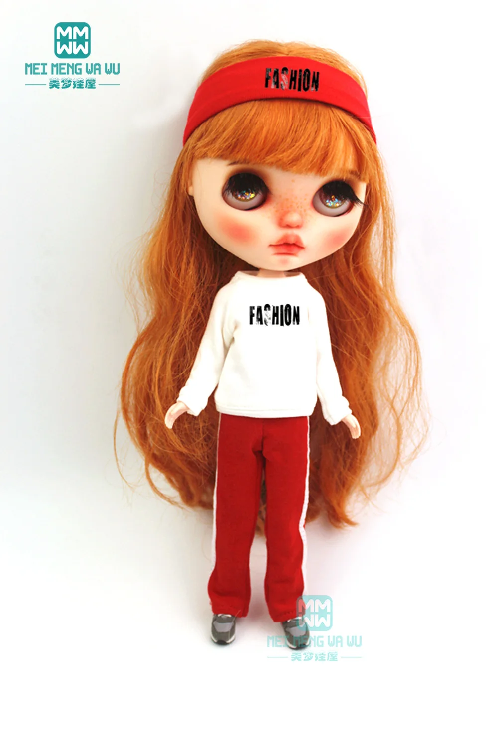 1PCS Blyth clothes fashion Casual sweatshirt, shredded jeans, hair band for Blyth Azone 1/6 doll accessories