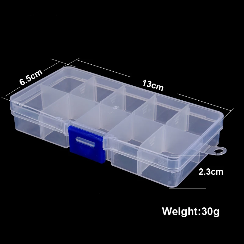 Adjustable Grid 10 Slots Tool Box Electronic Parts Storage Screw Case Transparent Plastic Case Multi Function Tool