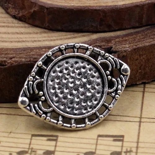 50pcs/lot Antique silver Cameo/Glass/Cabochon Frame bezel Settings, DIY-Accessory Pendant Charm,20x15mm(fit 10mm) K04499