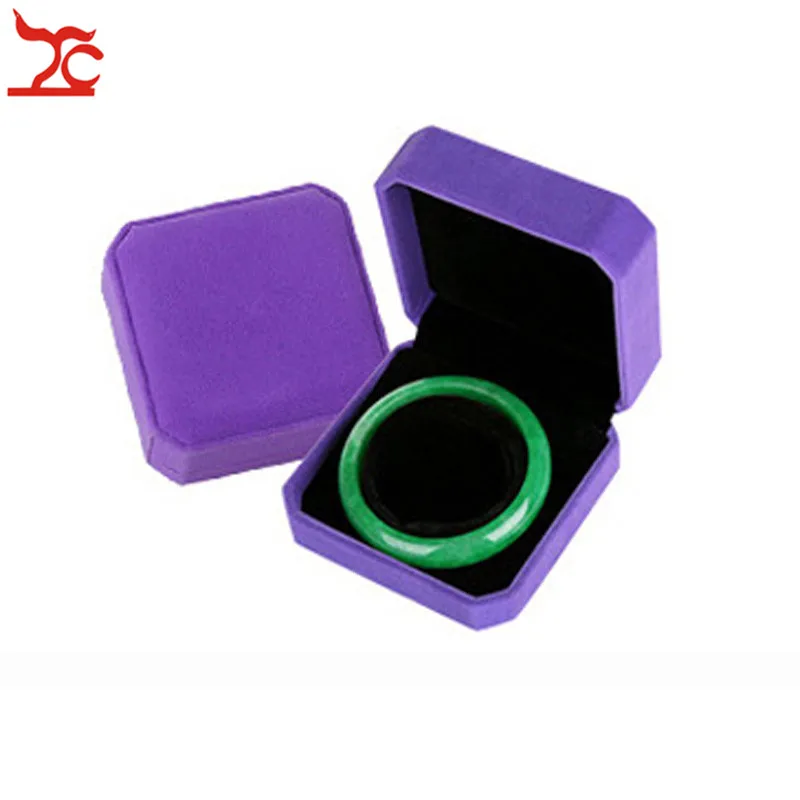 Velluto viola di Cerimonia Nuziale di Fidanzamento Della Collana Organizer Box Anello Orecchini di Pendente Dei Monili Del Braccialetto di Imballaggio Contenitore di Regalo di Stoccaggio