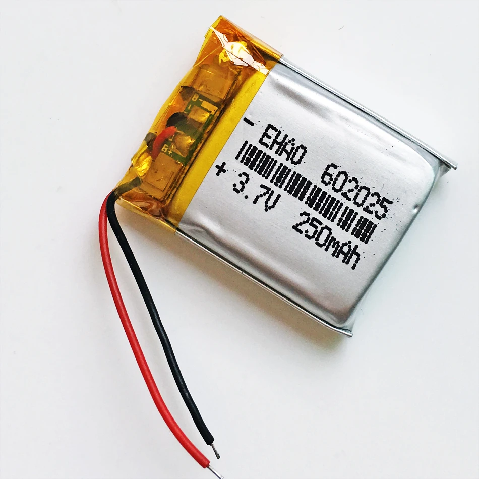 3.7V 250mAh 602025   Akumulator litowo-polimerowy Li-Po do zestawu słuchawkowego Bluetooth Mp3 GPS PSP