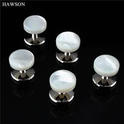 Wholesale 5 pcs One Set Natural Mother Pearl Cuff Studs High Quality Tuxedo Jewelry Shirt Studs Button