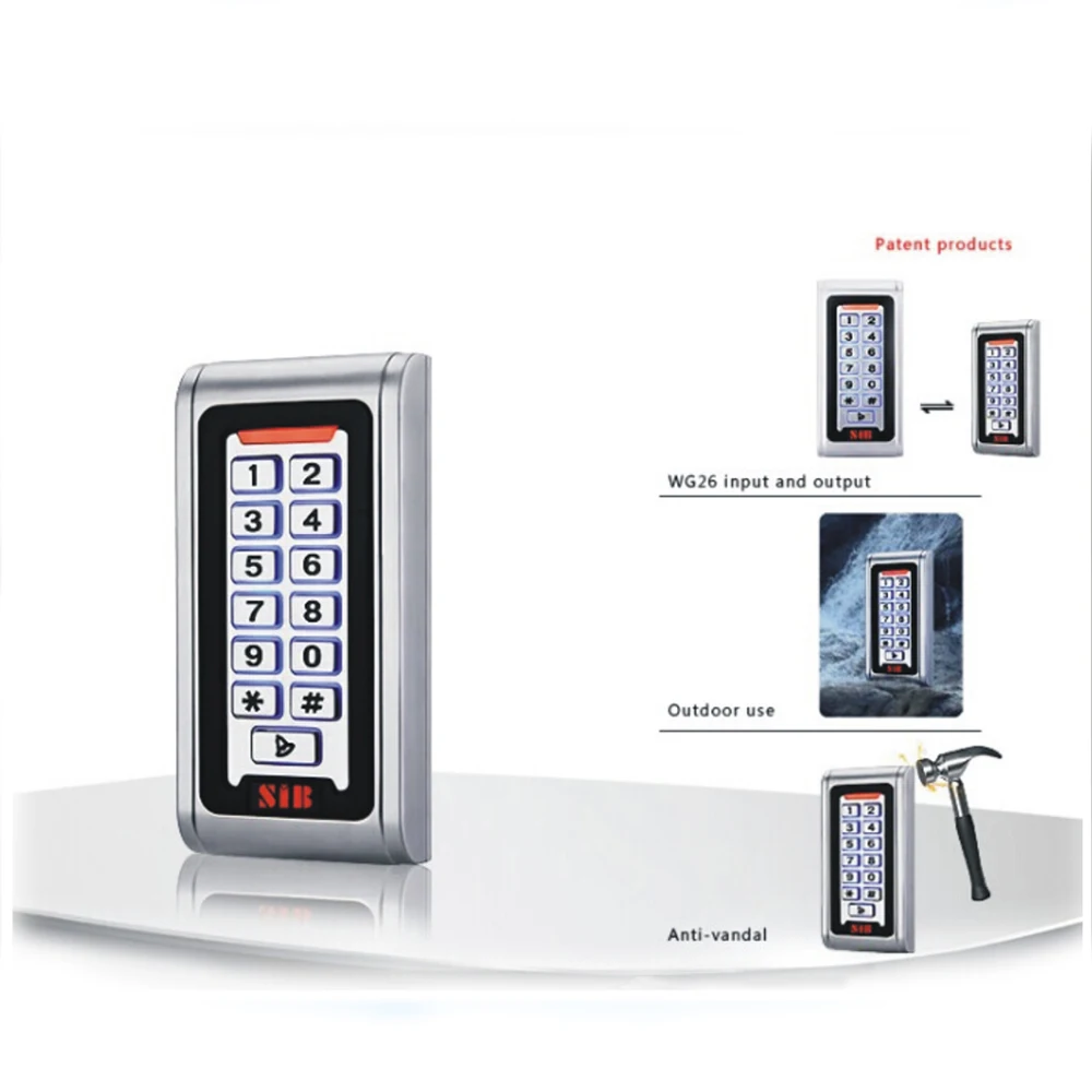 Metal Waterproof Backlight RFID Door Access Control Reader Keypad 1000 Users door bell RFID Card door opener