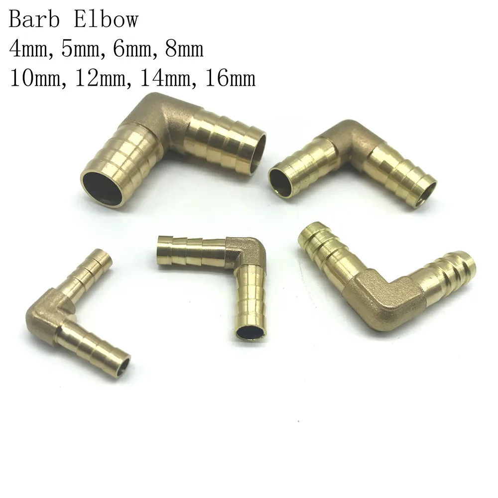 Hose ID 4/5/6/8/10/12/14/16mm Barb Elbow Brass Barbed Pipe Fitting Coupler Connector Adapter For Fuel Gas Water