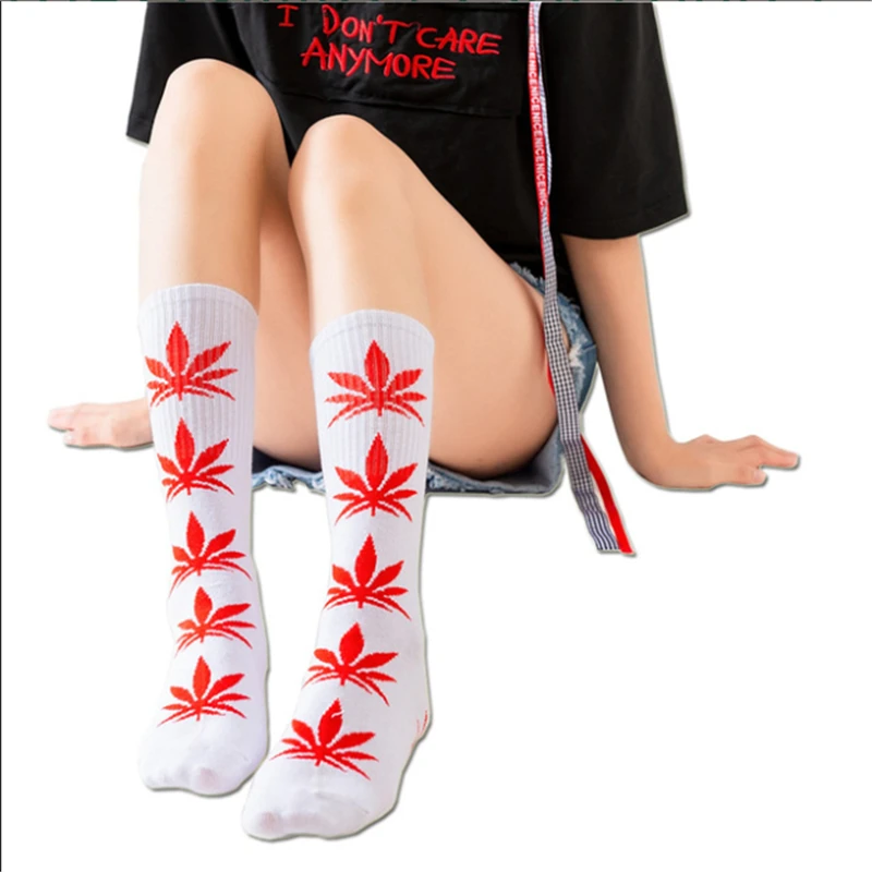 Moda Socmark Funny Socks Men Comfortable High Quality Cotton Happy Hemp Leaf Maple Casual Long Weed Crew Sock Dress Harajuku