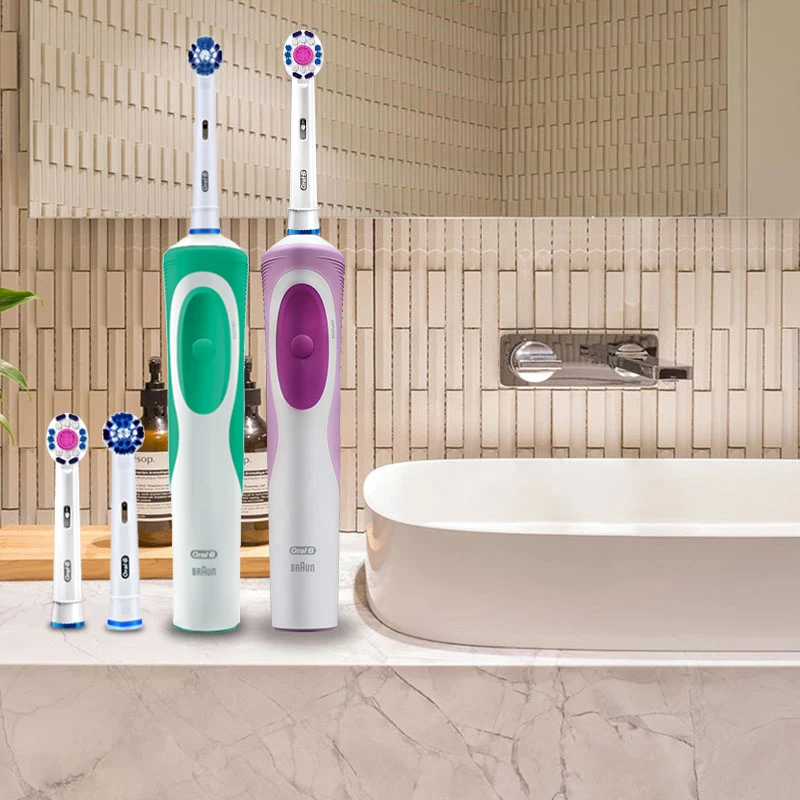 Electric Toothbrush OralB Vitality D12 Rechargeable Automatic Timer Tooth Brush Precision Clean 3D White Replacement Brush Head