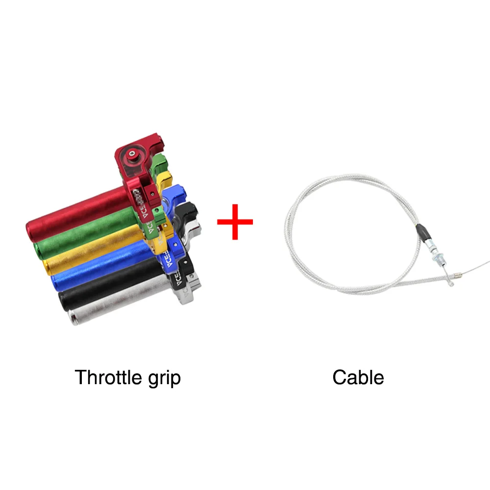 ZSDTRP 7/8\'\' CNC Aluminum Twist Throttle Handle Grip + Cable Replacement For Dirt Bike Quad ATV Pit 50cc 125cc 150cc 250cc
