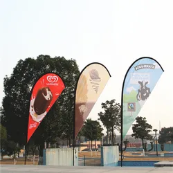 100% Polyester Custom Feather Flags Outdoor advertising Supply Sport Party Shop Promotion Beach Teardrop Tlag And Beach Banner