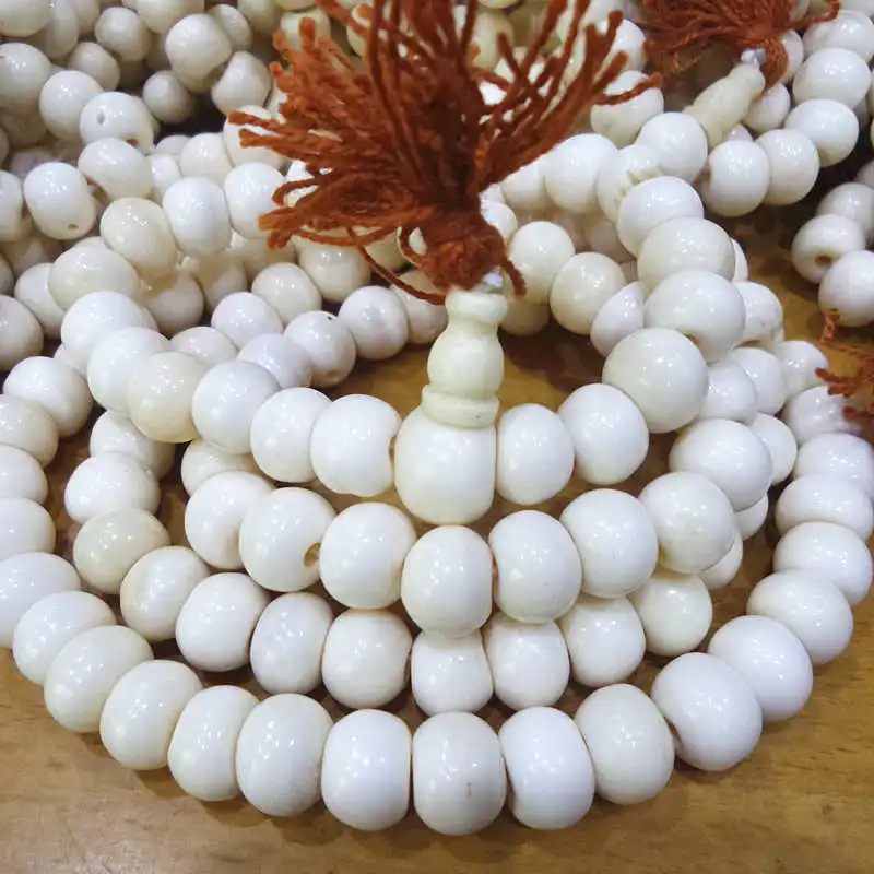 BRO505 Tibet 108 beads Real Yak Bone Prayer Mala Rosary 8mm 10mm 12mm Big Beads Necklace for Man