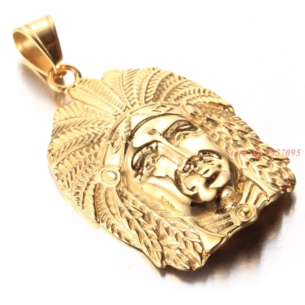 High Quality 316L Stainless Steel Gold Color Mens Pendant NecklaceFree 24\