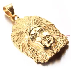 High Quality 316L Stainless Steel Gold Color Mens Pendant NecklaceFree 24