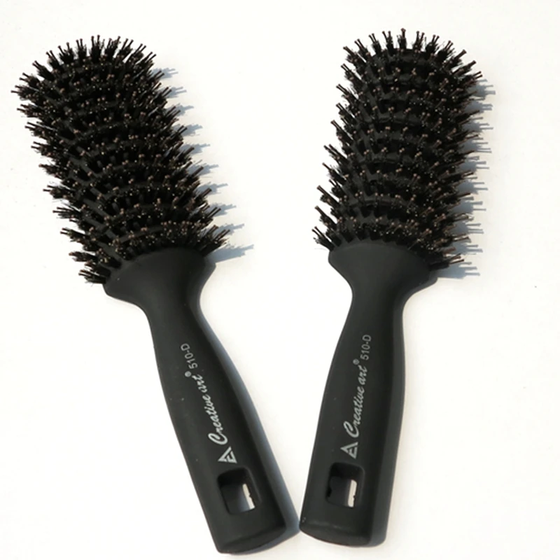 

XUCHANG HARMONY 6pcs Black OR Brown Boar Bristle Hair Brush for Hair Extensions Professional Salon Combs Brush
