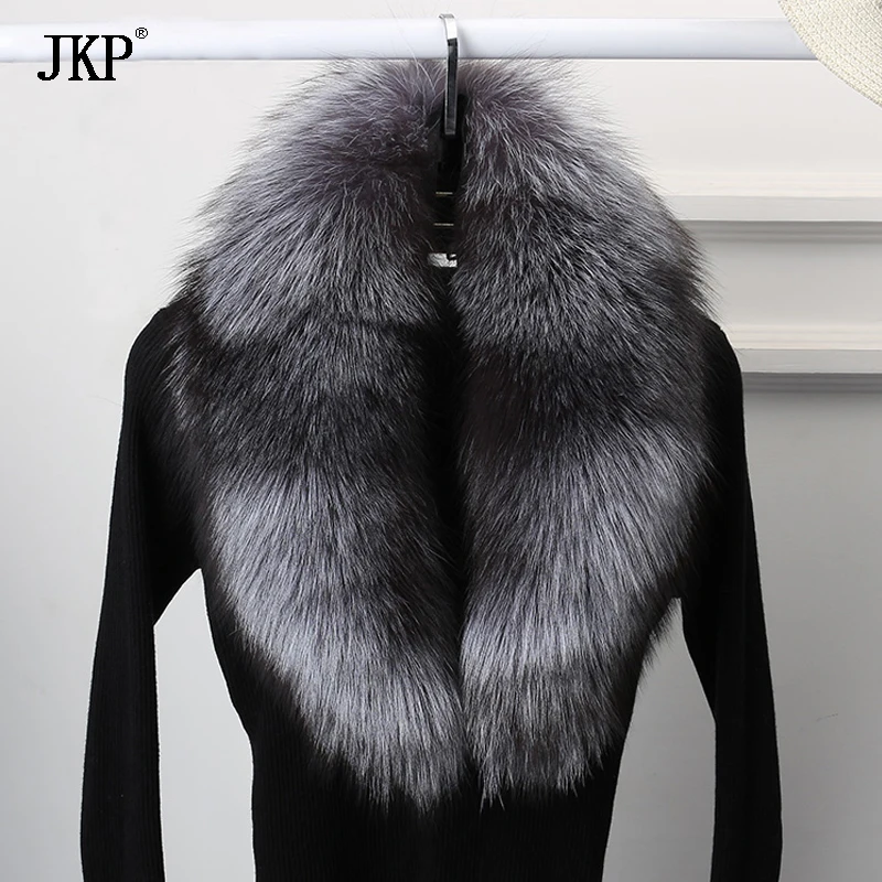 100% Real Fox Fur Collar Natural Fur Scarf Multicolor Scarves Women's Overcoat Shawl Scarf Women Large Fur Collar Scarve