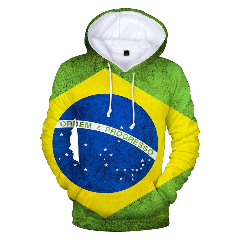 Brazil Flag 3D Printed Sweatshirts men women Spain Portugal USA Canada Argentina, Germany Hoodie Fashion Streetwear Oversized