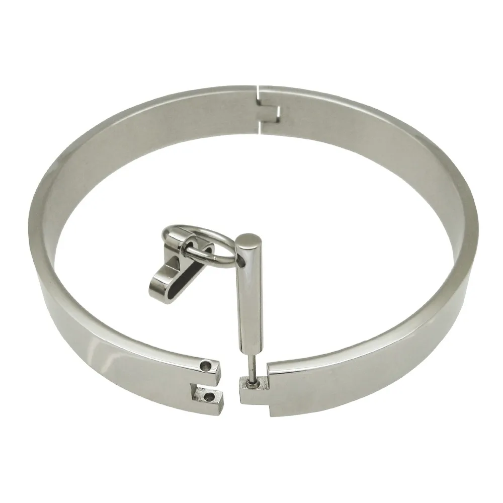 stainless steel slave bondage collar fetish wear SM choker sex adult game bed restraints