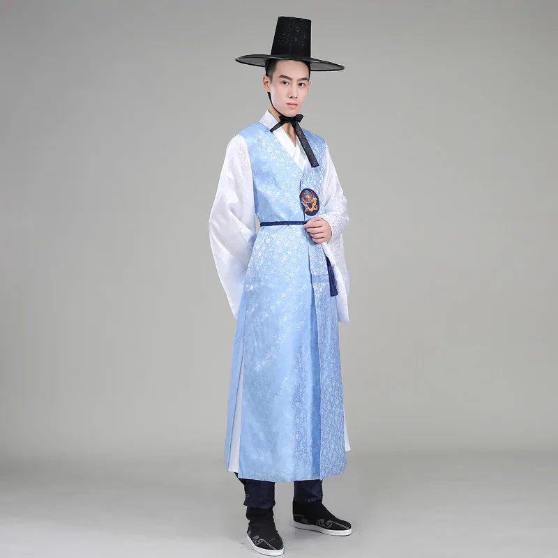 

Silk Orthodox Korean Traditional Costume Men Korean Royal Wedding Costume Satin Male Hanbok Korean Costume Ethnic Clothing 18