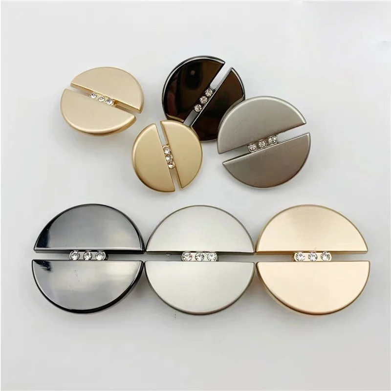 10pcs Fashion Diamond Metal Button 20mm/23mm/25mm Round  Buttons Suit Cashmere Coat DIY Sewing Decoration Buckle