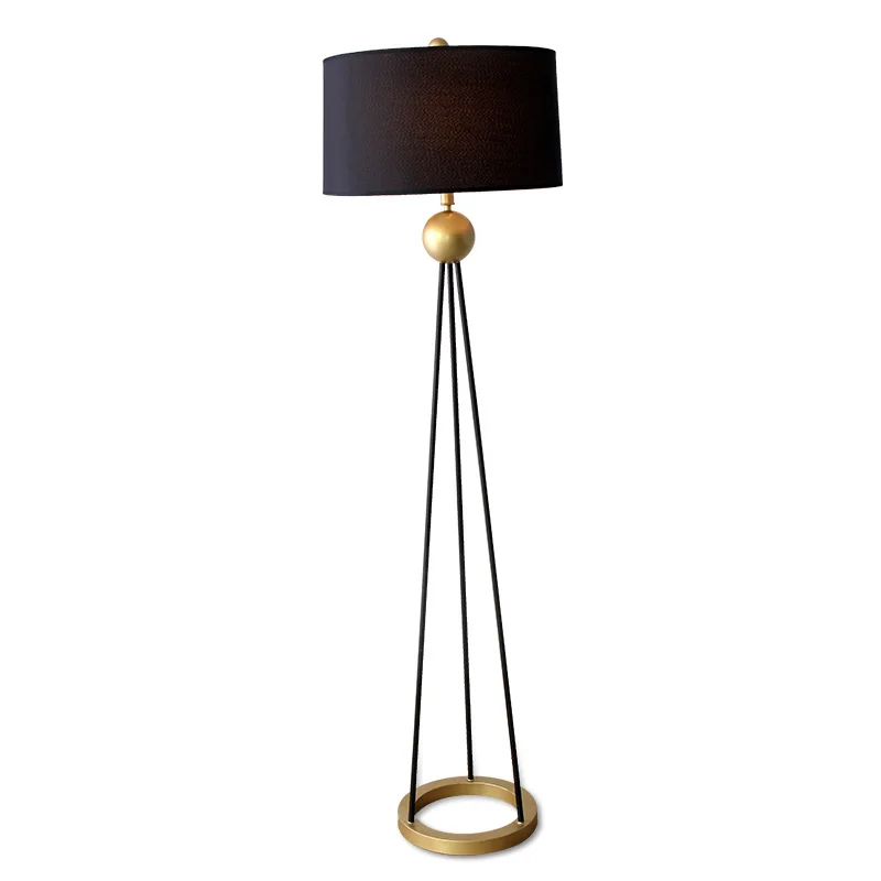 

American Village Industrial Bar Coffee Bedside Bedroom Home Decor Lighting Fixture Iron Fabric Gold Led Floor Lamps