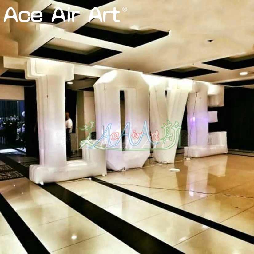 3m H giant glowing inflatable love letters inflatable alphabet inflatable word ballons for wedding/Valentine's Day decoration