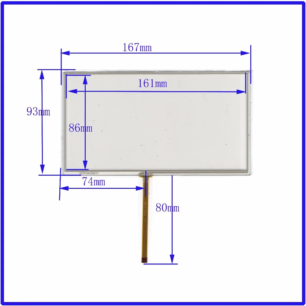 10 unids/lote periférico de 7 pulgadas 167*93 pantalla táctil de navegación GPS pantalla táctil industrial para canciones música Suoling E ruta por carretera