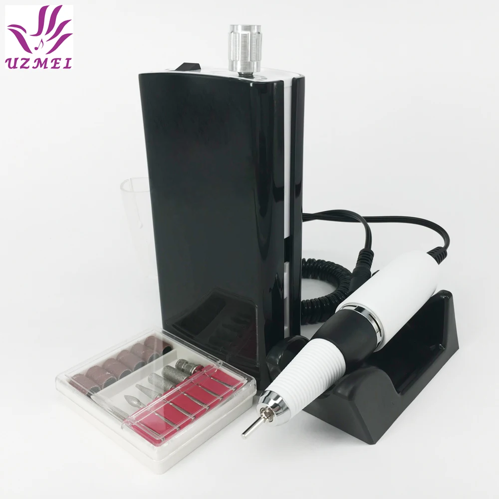 30000RPM Nail Polishing Portable Electric Nail Drill Machine Rechargeable Cordless Manicure Pedicure Set Nail Tools