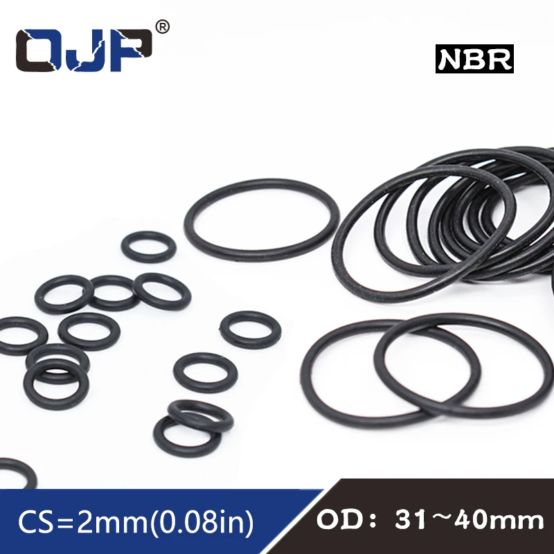 

20PC/lot Rubber Ring NBR Sealing O Ring OD31/32/33/34/35/36/38/40*2mm Nitrile O-Ring Seal Gaskets Oil resistance Oring Washer